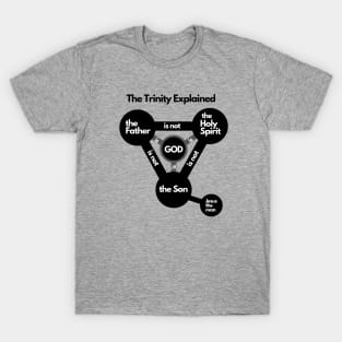 The Trinity explained, black graphic white Text T-Shirt